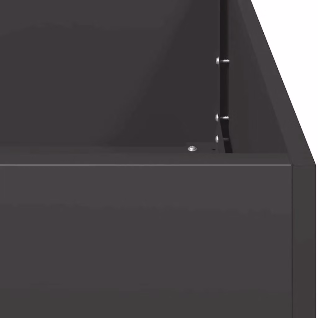 Berkfield Home Black Cold-rolled Steel Planter W: 280 cm, D: 40 cm, H: 40 cm – 4