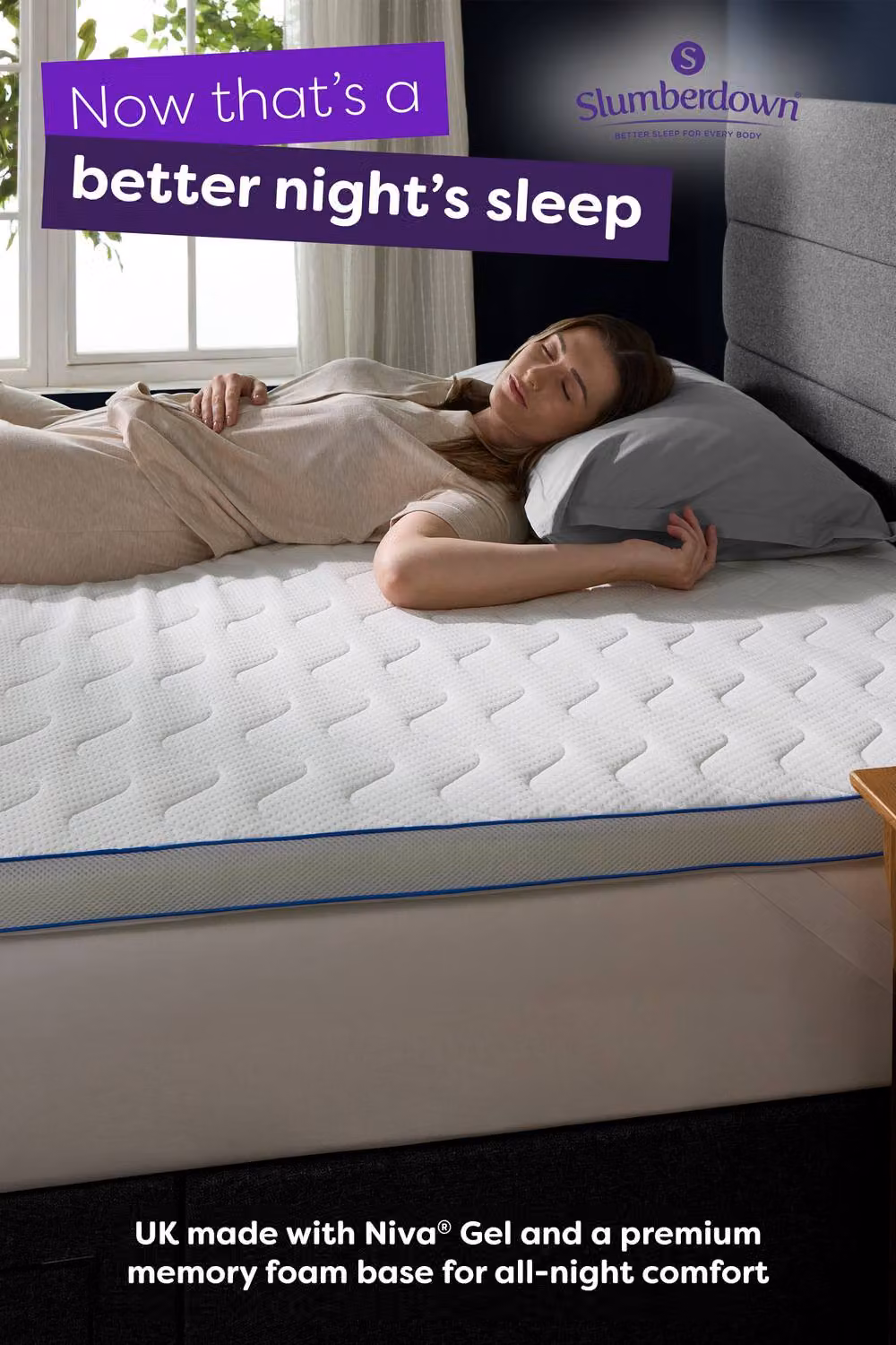 Slumberdown Cooling Gel Memory Foam Mattress Topper in White – 7
