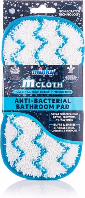 Minky M Cloth Anti-Bacterial Bathroom Pad, Blue, 10 x 10 x 10 cm