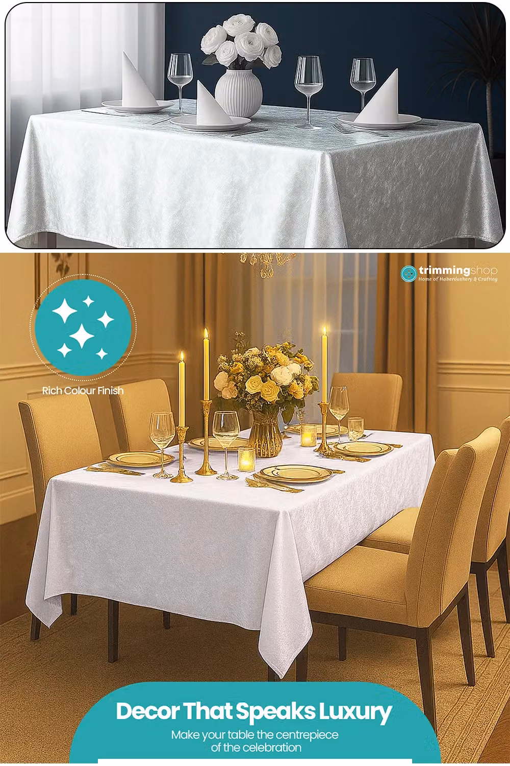 Neel Blue White Diamond Velvet Rectangular Tablecloth – 3