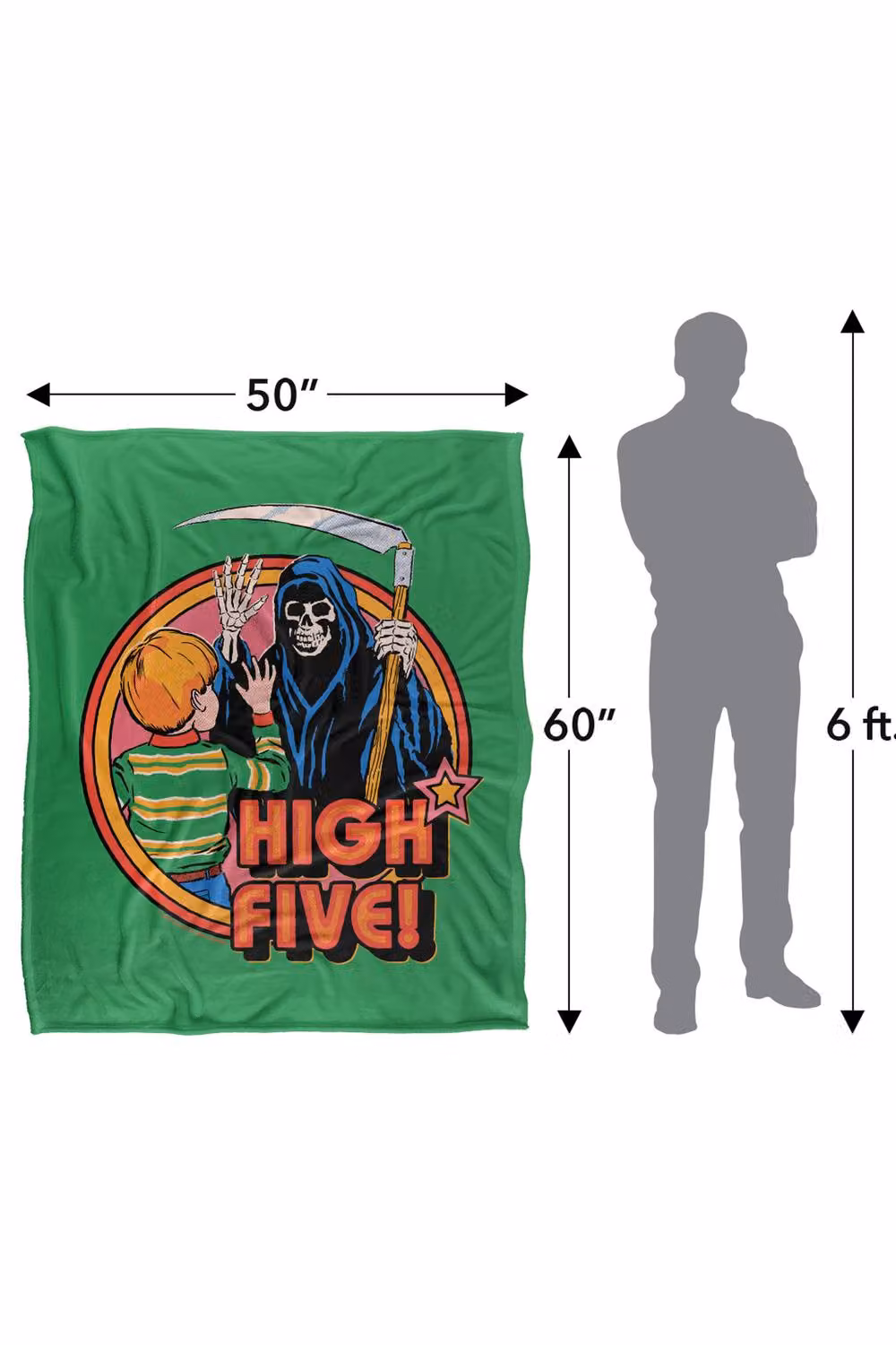 Steven Rhodes High Five Silky Touch Super Soft Fleece Throw Blanket, Multicolour, W/D/H: 91 x 147 cm – 3