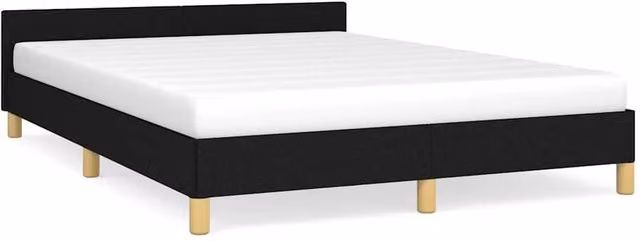 Berkfield Home Super King Fabric Bed Frame with Headboard in Black, W: 180 cm x D: 200 cm – 1