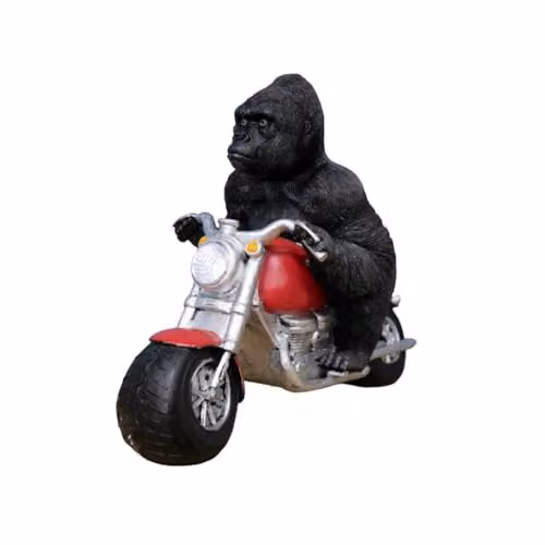Gifts Direct 2 U Gorilla on Motorbike Solar Light Resin Ornament in Multicolour, W/D/H: 18.0 x 31.0 x 36.0 cm