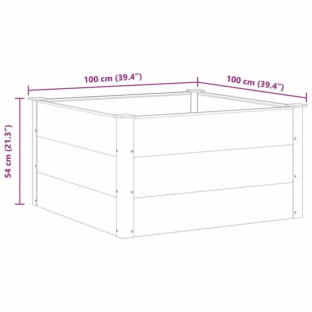 Berkfield Home Garden Grey WPC Raised Bed W/D/H: 100 x 100 x 54 cm – 5