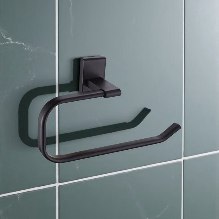 Showerdrape Unity Black Steel 4 Piece Wall Mounted Bathroom Accessory Set