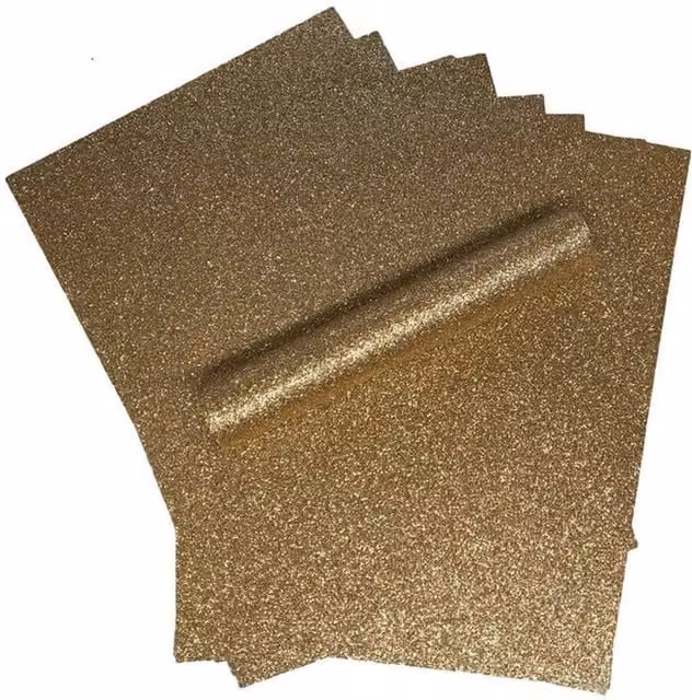 Syntego 10 Sheets of A4 Gold Soft Touch Glitter Construction Paper