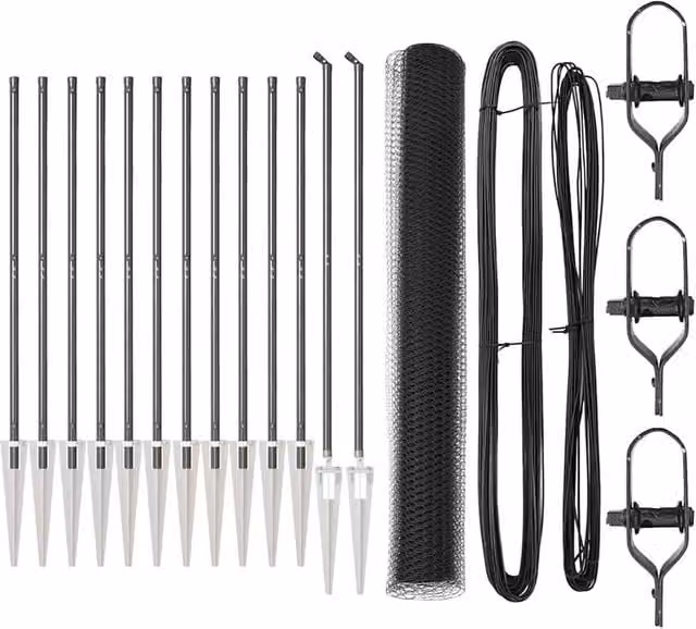 Berkfield Home Grey Steel and PVC Round In-Ground Fencing Set of 2, W: 25 m, H: 1.2 m – 1