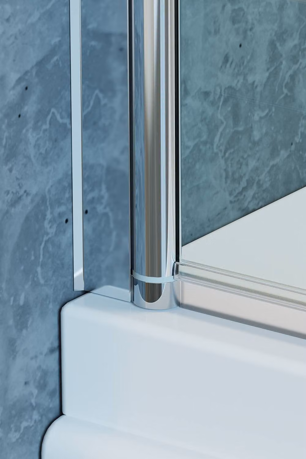 Living and Home 180 Degree Rotating Pivot Bath Shower Screen in Clear Glass with Silver Frame – 1