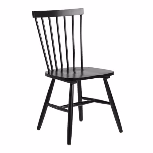 Furniture To Go Riano Dining Chairs Set of 2 in Black, Scandinavian Style Birch Wood, H: 86 x W: 50.5 x D: 49.5 cm