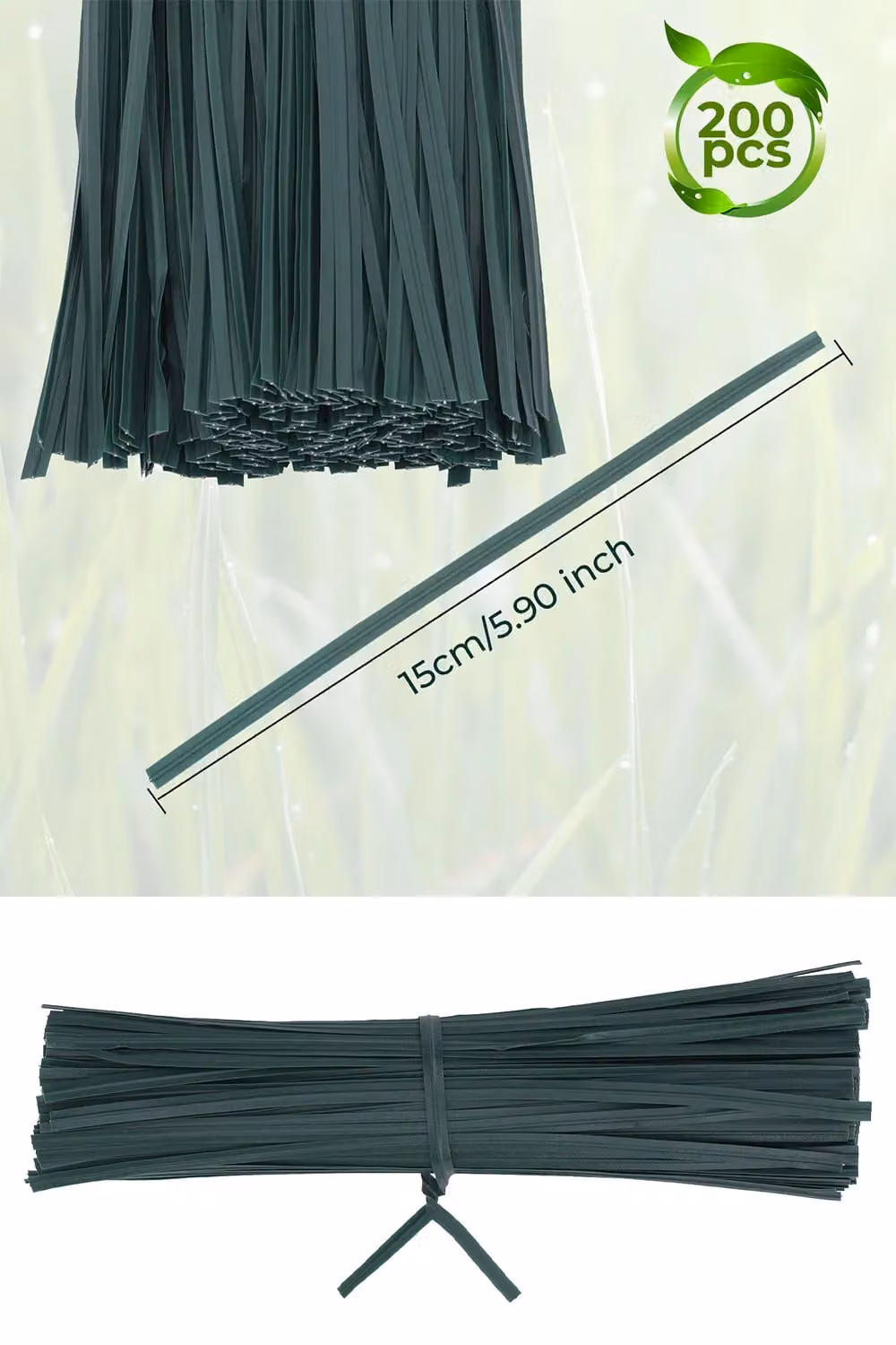 Neel Blue 200pcs Plastic Twist Ties, 6 Inch Soft Dark Green Garden Plant Ties – 2