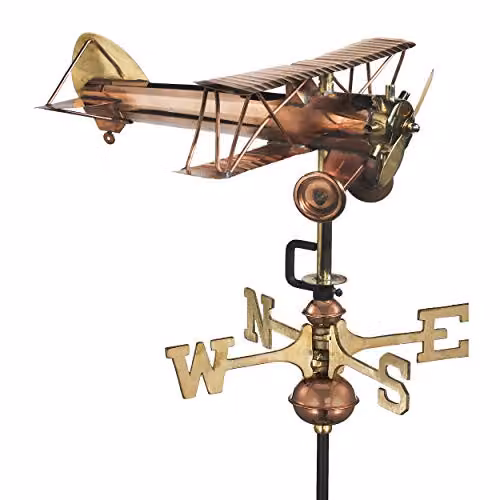 Espira Whites Bi-Plane Cottage Weathervane in Copper and Bronze Metal – 1