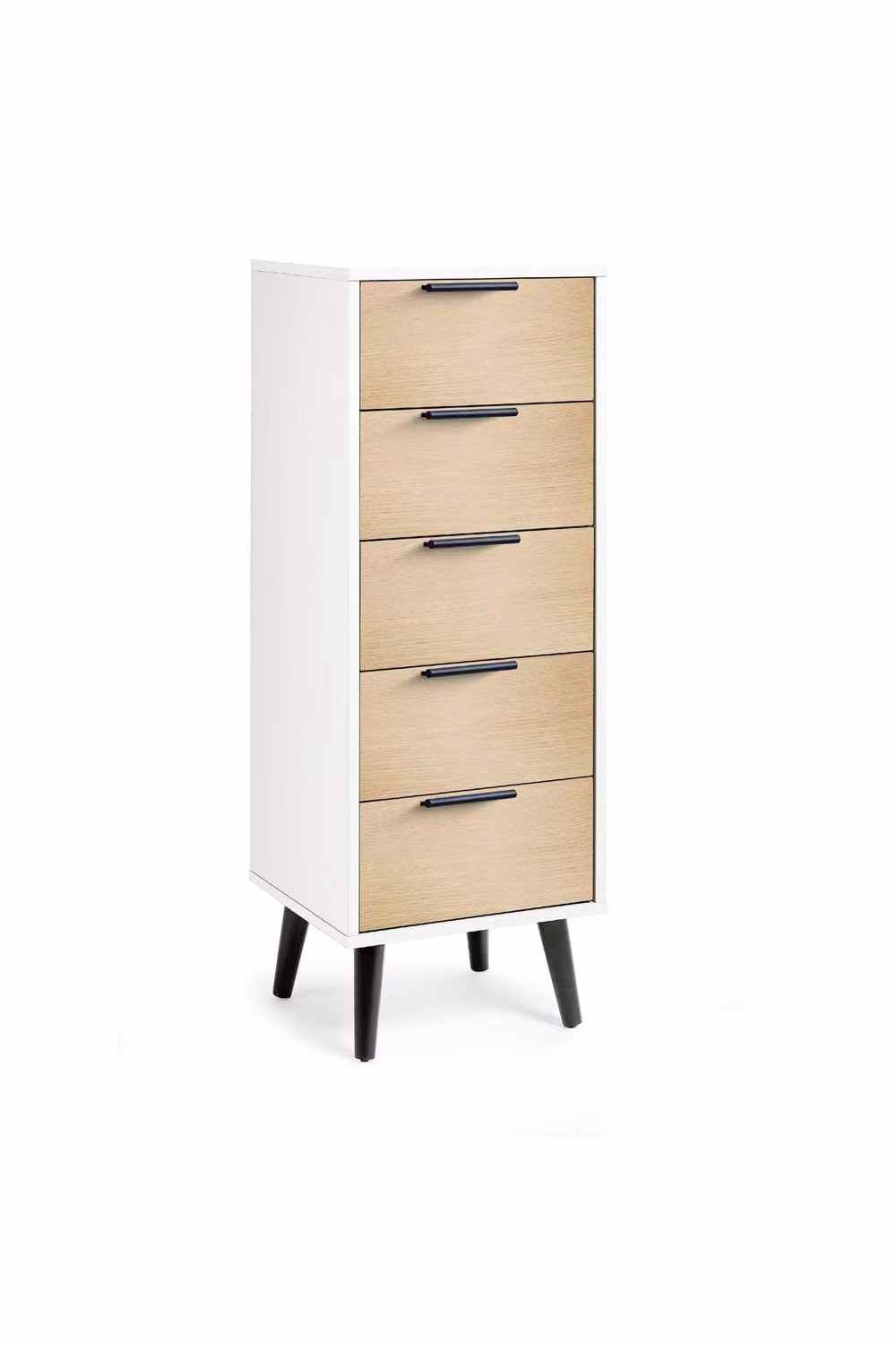 Julian Bowen Alba 5 Drawer Chest in White and Oak with Soft Close Drawers – 2