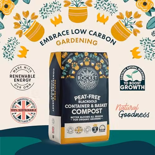 RocketGro Container and Basket Compost Peat-Free Superior Blend, 20L Organic Bio-active Potting Soil with Added Organic Fertiliser – 2