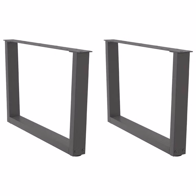 Berkfield Home V-Shape Dining Table Legs, 2 Pieces, Anthracite Grey Steel, H: 70 cm, W: 42-43.3 cm