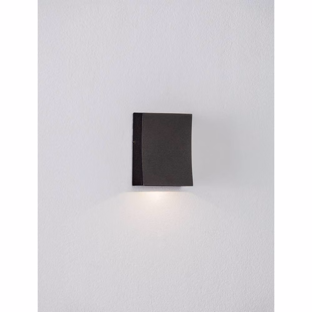 Netlighting Boxy Outdoor Wall Down Lamp in Dark Anthracite Grey, 3W LED, 157lm, 3000K, IP65 – 3
