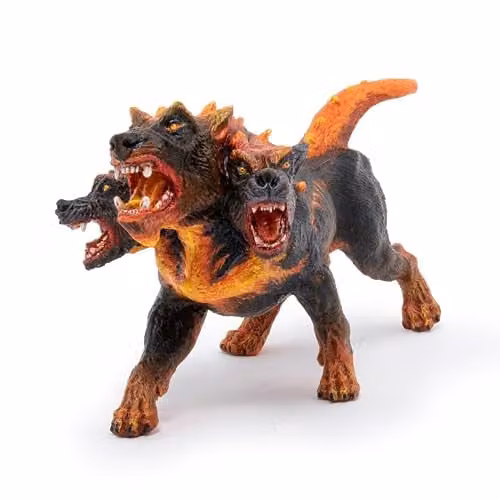Papo Realistic Fire Cerberus Figure, Multicolour, Fantasy & Medieval Collection, Height: 15 cm