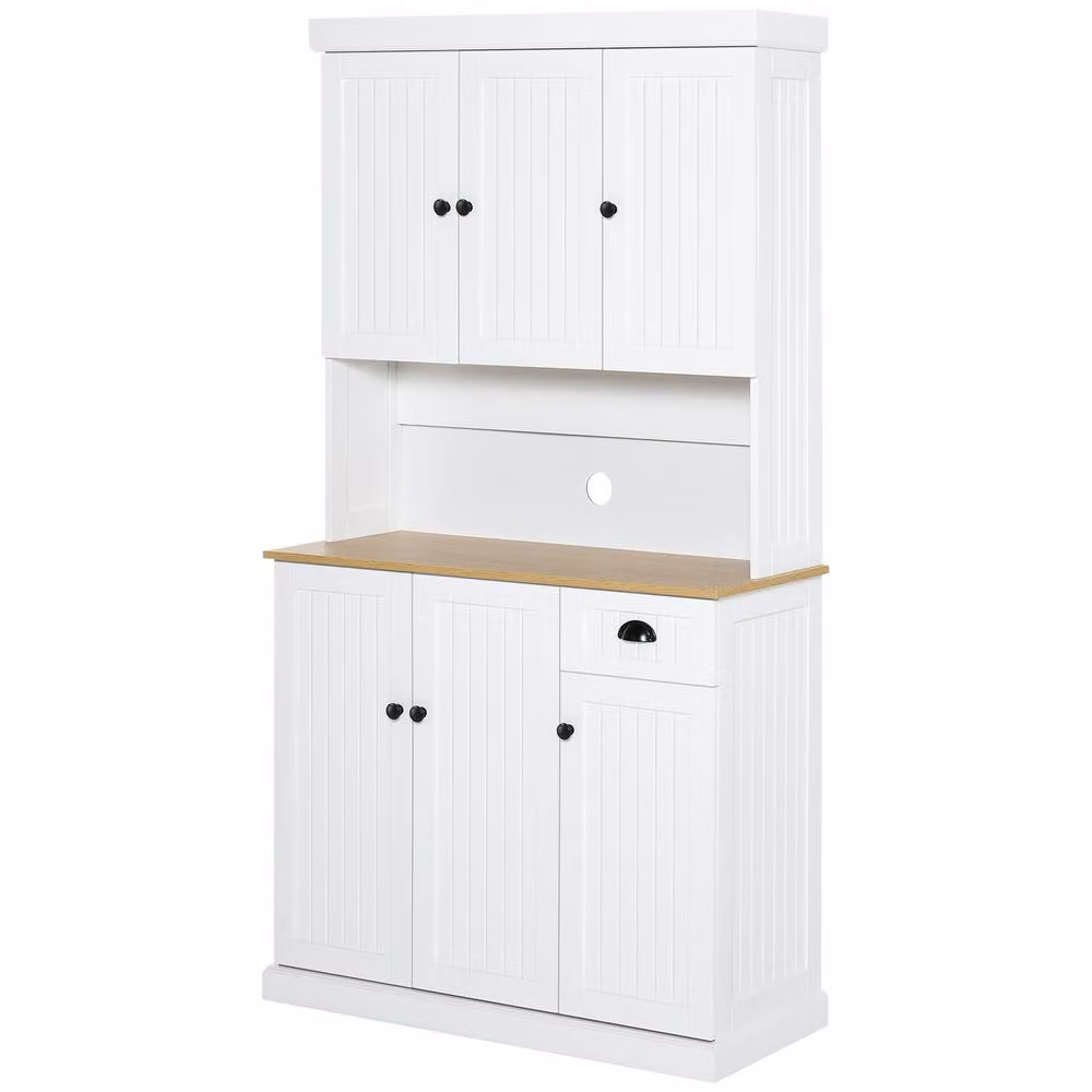 STILVORA Freestanding Kitchen Cabinet with Matt White Hinged Doors, Drawers and Internal Shelves – 3