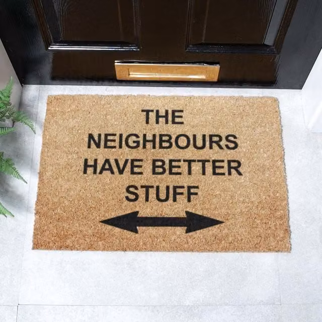 Artsy Mats Neighbours Have Better Stuff Doormat in Black, W/D: 60 x 40 cm – 1