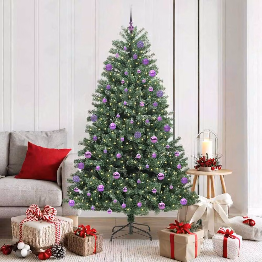 Berkfield Home Realistic Artificial Hinged Christmas Tree in Green, Height: 180 cm – 2