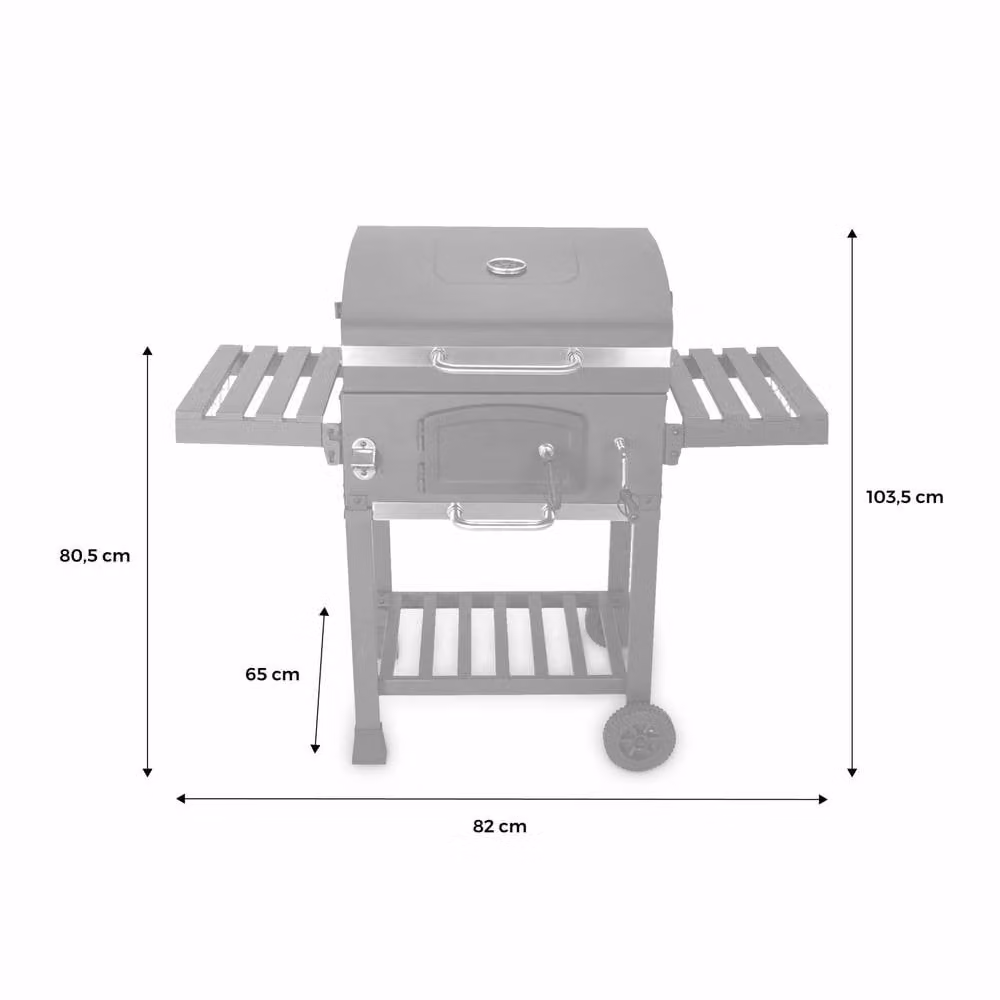sweeek Charcoal Smoker Barbecue with Ash Collector and Thermometer in Black – 4