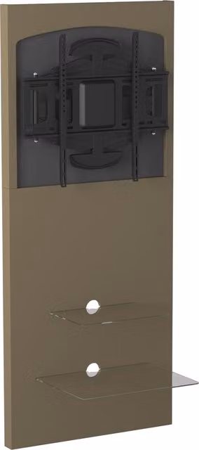 Alphason Mercury 2 Shelf TV Stand in Brown Raw MDF with Glass Details
