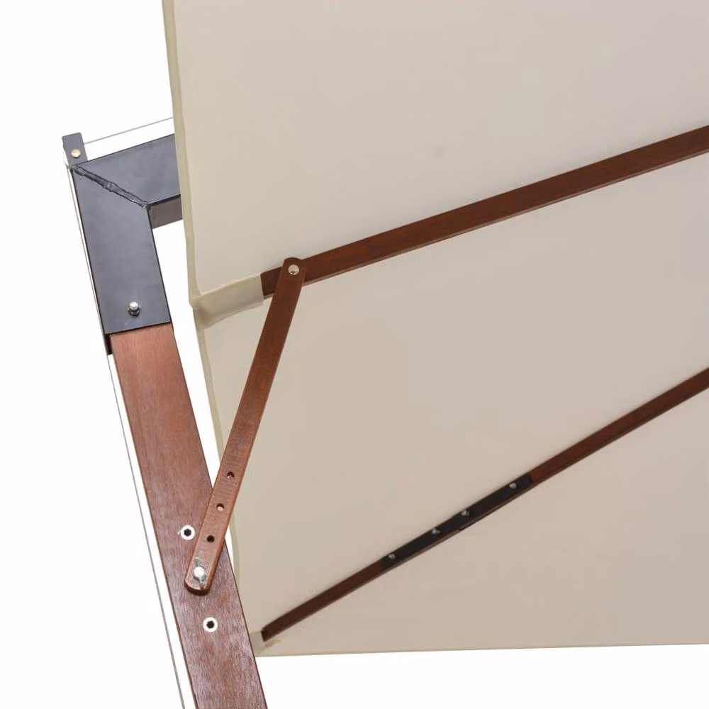 Berkfield Home White Cantilever Hanging Parasol with Wooden Pole, W/D: 300 x 300 cm – 3