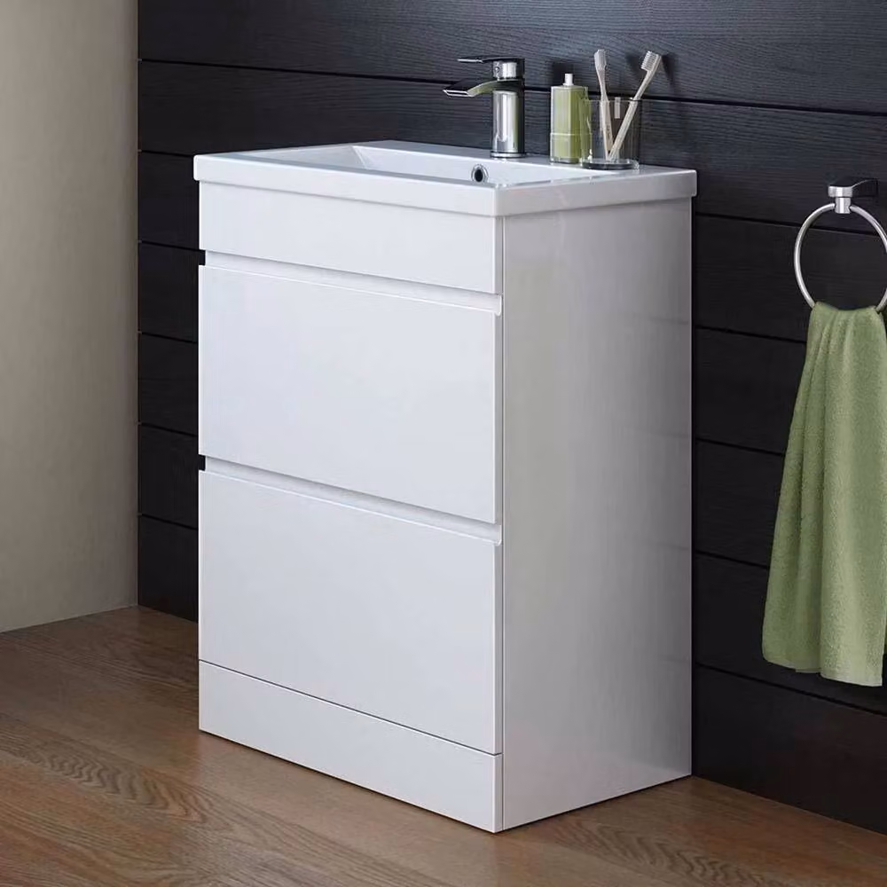 SPETLEK 2-Door White Glossy Bathroom Vanity Unit with Ceramic Basin – 2