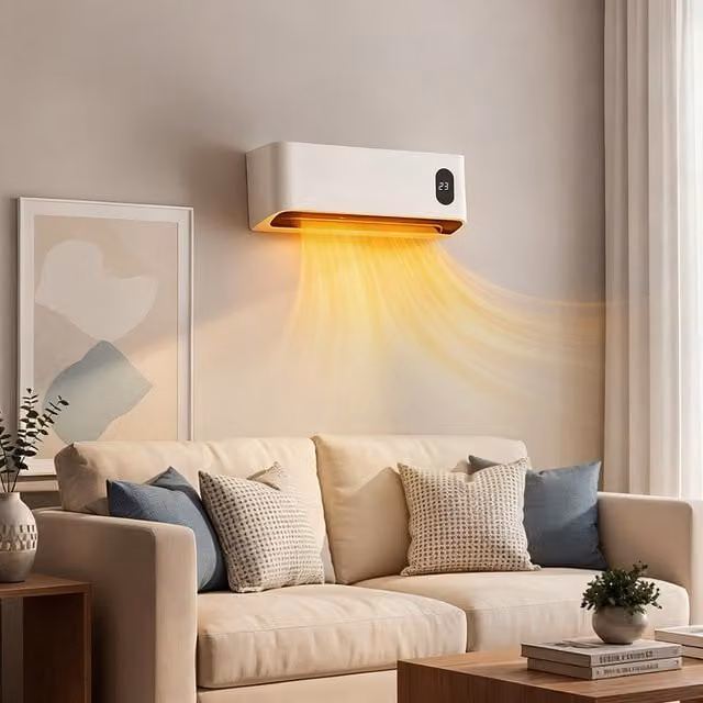 Livingandhome White Ceramic Fan Heater with Remote Control and Overheat Protection, 1000W