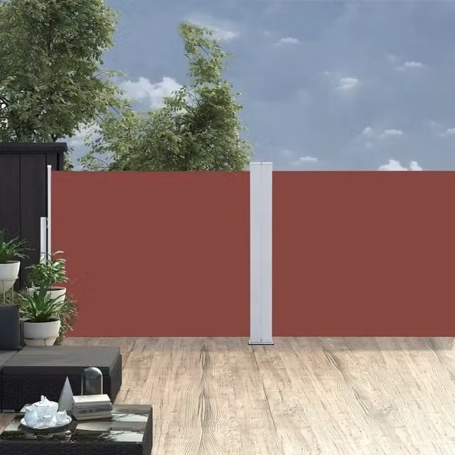 Berkfield Home Retractable Single Roller Side Awning in Brown, W/H: 140 x 1000 cm – 1