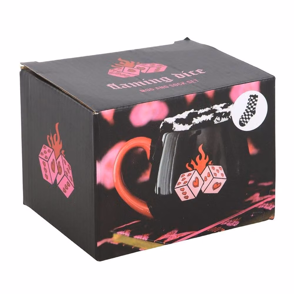 Something Different Dice Mug and Sock Set in Multicolour and Black – 1