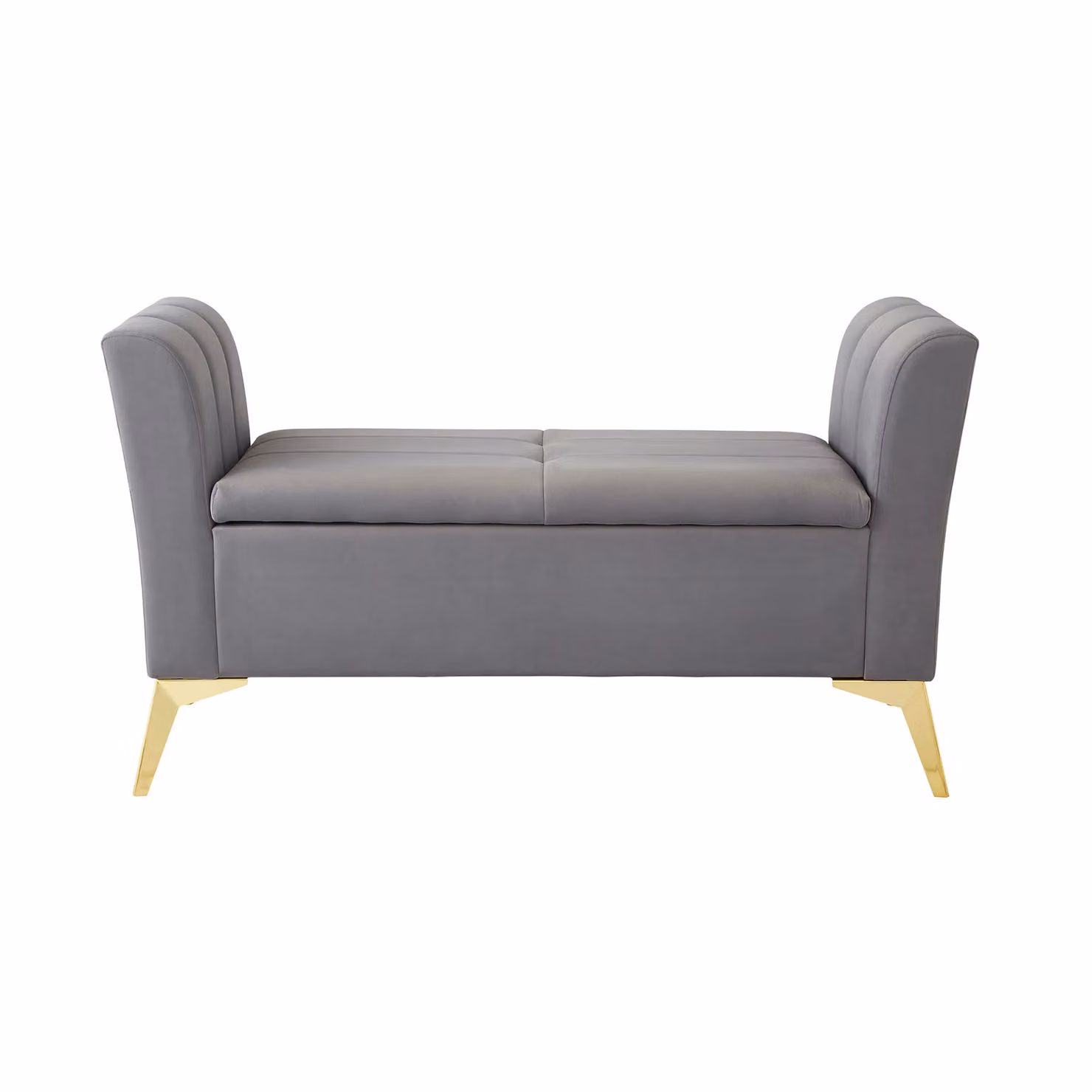 GFW Pettine Grey Velvet Ottoman Storage Bench – 3