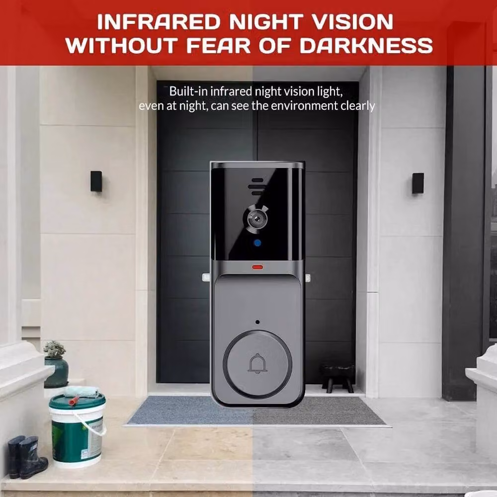 FLAVORA HD Wireless Video Doorbell in Black – 6