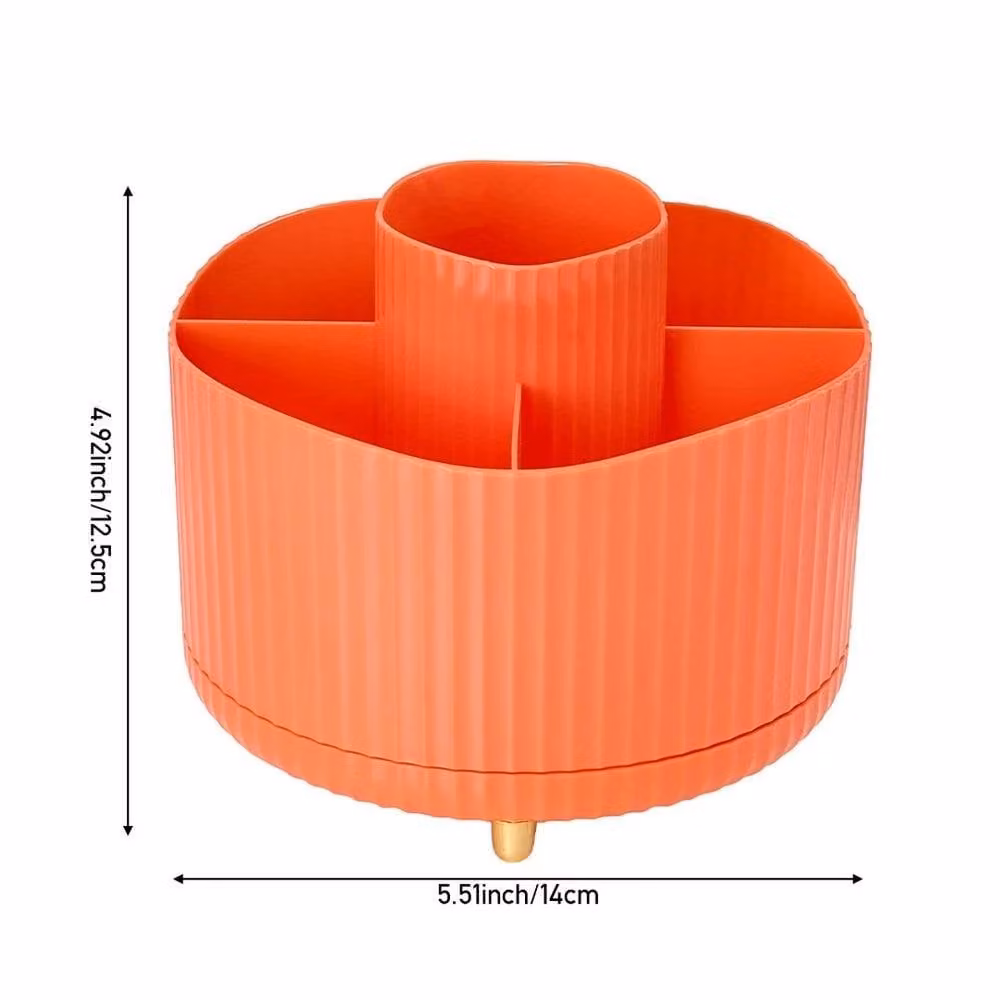 EONLION Orange Makeup Organiser and Brush Holder, W: 50 cm, H: 12.5 cm, D: 5 cm – 2