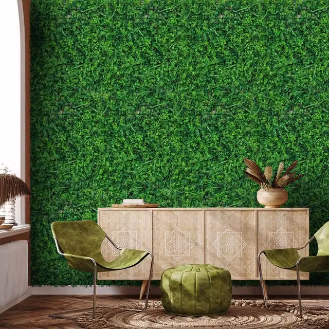 Livingandhome Artificial Eucalyptus Green Plastic Plant Wall Panel