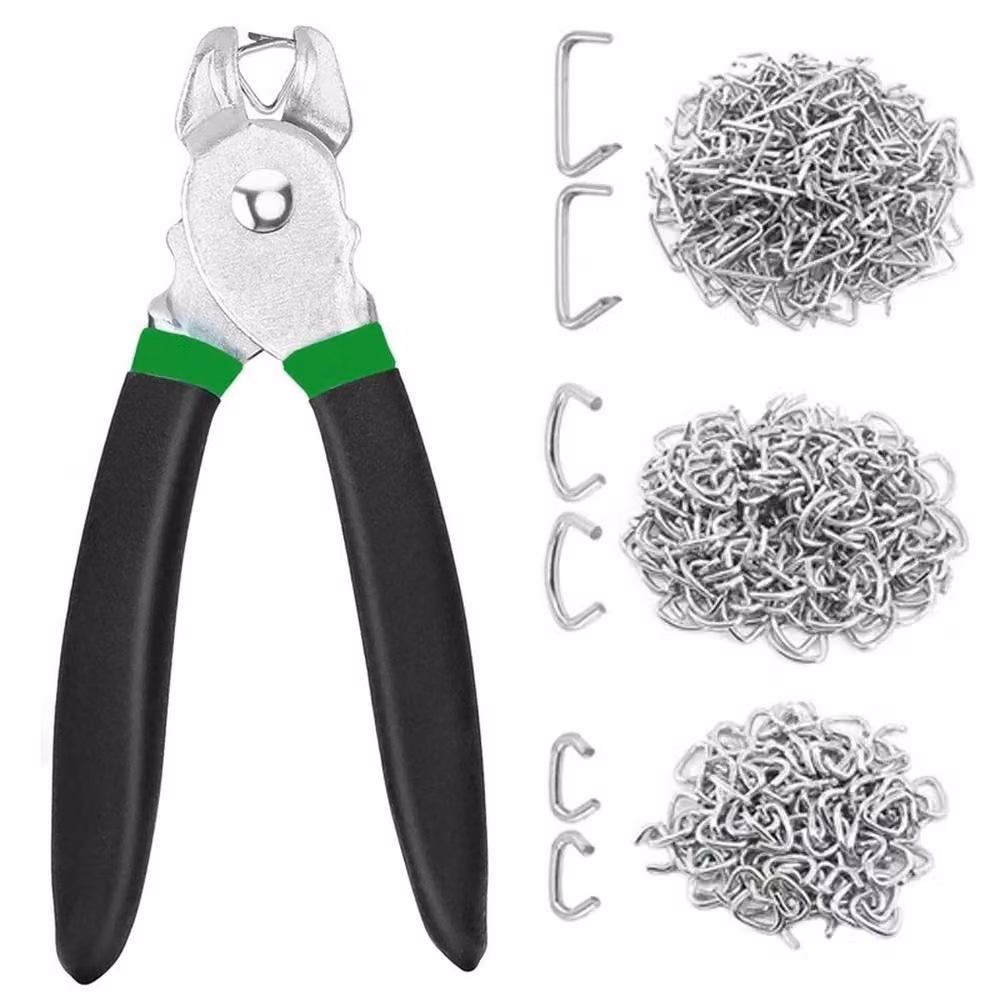 VOGREX Hog Ring Pliers with 600 Assorted Size Galvanised Hog Rings – 5