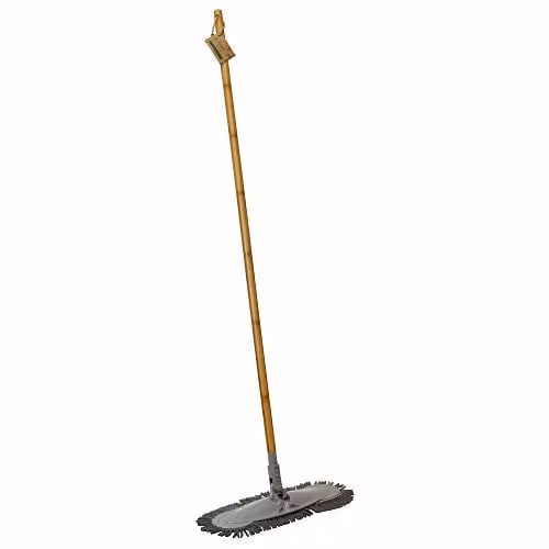 JVL Natural Bamboo and Chenille Flat Floor Mop – 1