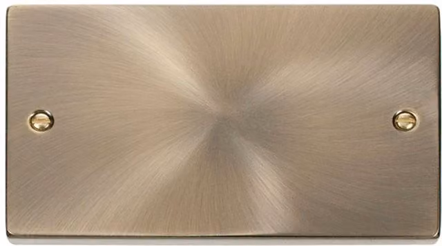 SE Home Antique Brass 2 Gang Blank Plate