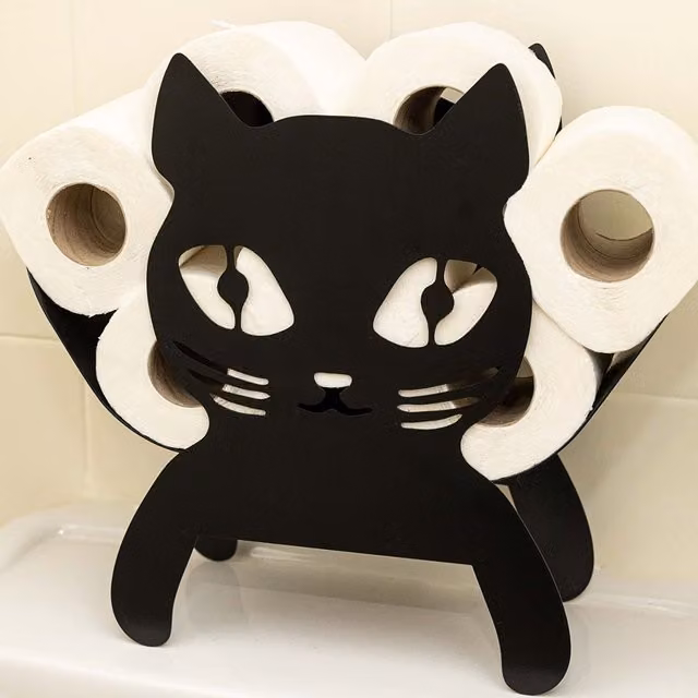 Marco Paul Black Metal Freestanding Toilet Roll Holder – 1