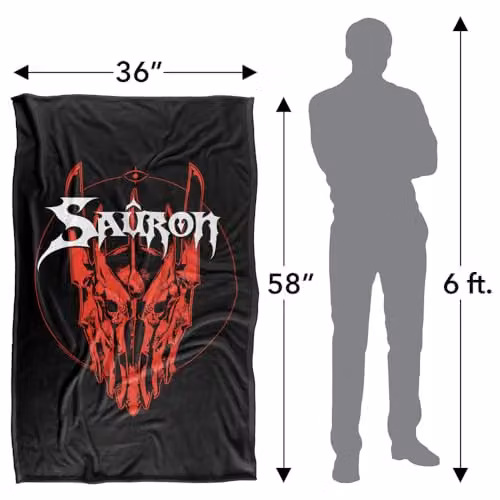 Warner Bros. The Lord of the Rings Sauron Helmet Band Super Soft Fleece Throw Blanket, Multicolour, W: 91.44 cm, D: 147 cm – 4