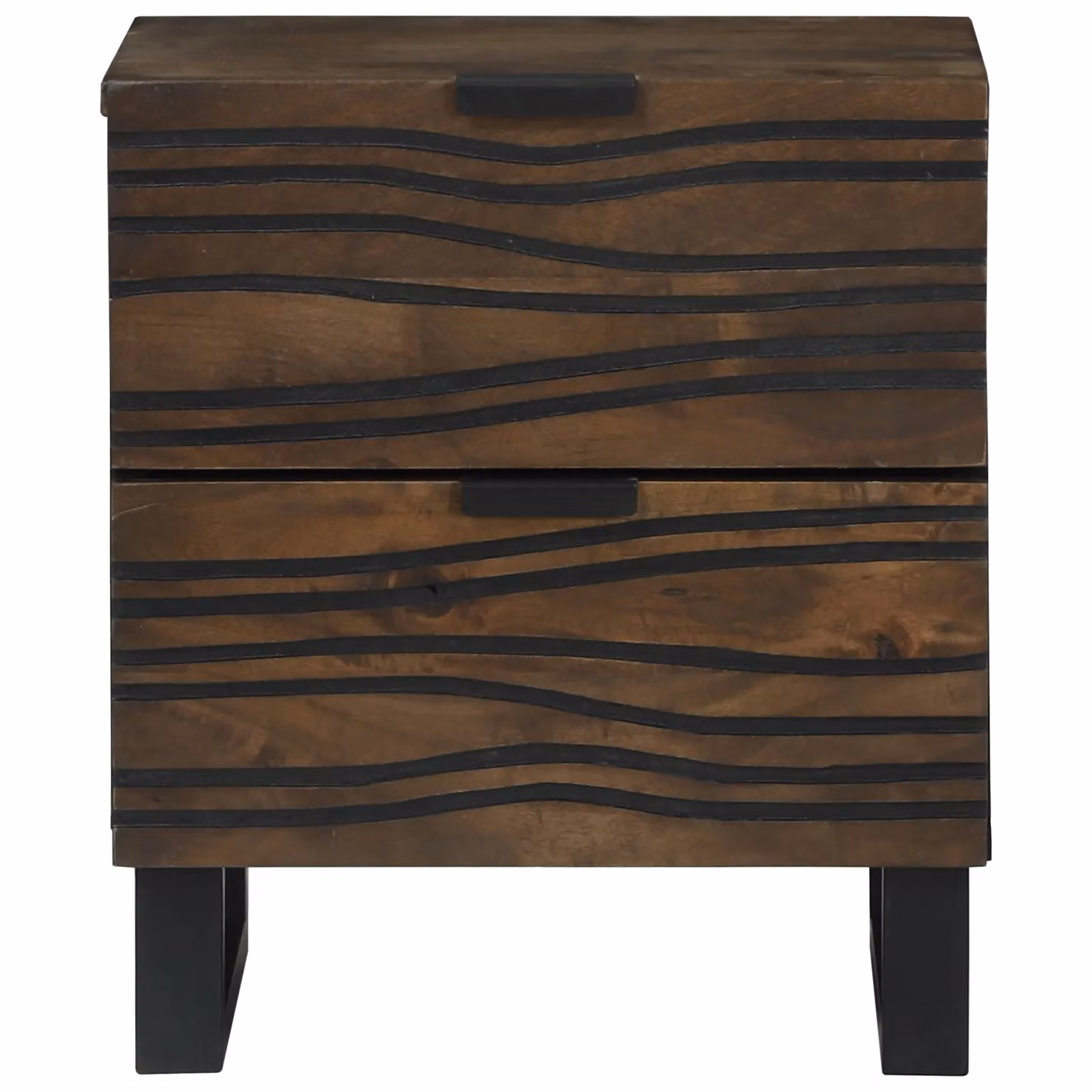 Berkfield Home Industrial Bedside Table with Drawer in Walnut and Brown, W/D/H: 40 x 33.5 x 46 cm – 3
