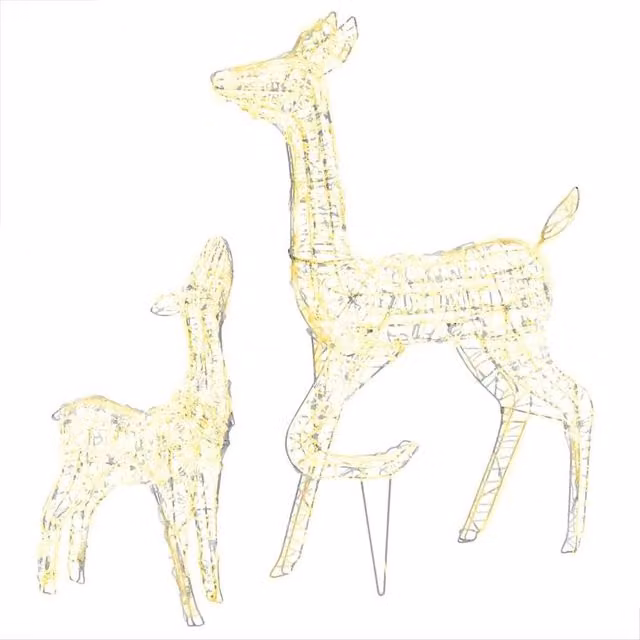 Berkfield Home Acrylic Reindeer Family Christmas Decoration with 160 Warm White LEDs – 1