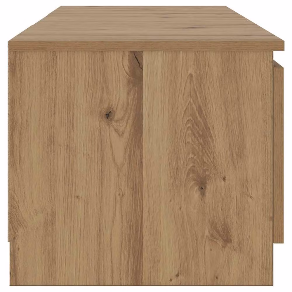 Berkfield Home Modern TV Cabinet with LED Lights in Artisan Oak Brown, W: 140 cm, D: 40 cm, H: 35.5 cm – 4