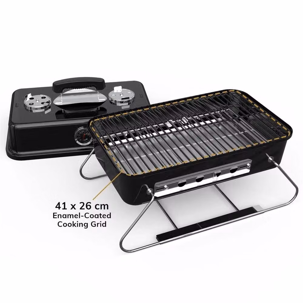 EONLION Portable Tabletop Charcoal BBQ Grill in Black, Width: 100 cm – 3