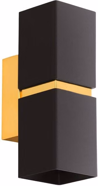 Eglo Passa LED 2-Light Up and Down Wall Lamp in Black and Gold/Brass – 1