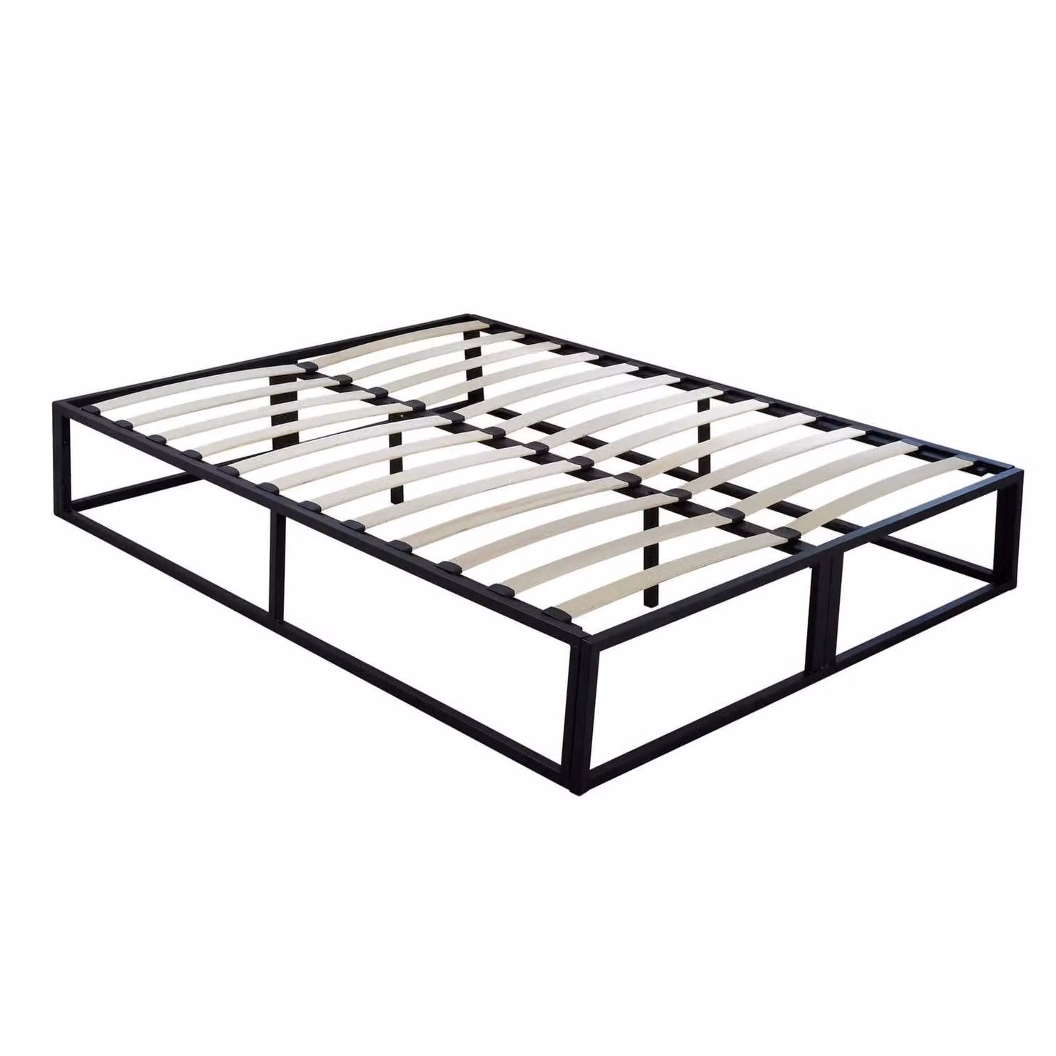Home Source Contemporary Platform Bed Black Metal Frame With Slatted Support W/D/H: 120 x 200 cm – 2