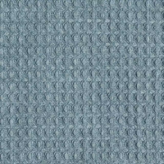 Linda Barker Luxury Waffle Fabric Ocean Blue Polyester Plain Fabric