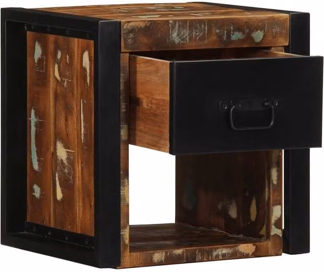 Berkfield Home Sturdy Solid Wood Bedside Cabinets, 2 Pack, Multicolour, W/D/H: 40 x 35 x 40 cm
