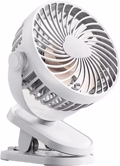 NESTLUNE USB Rechargeable Mini Clip-On Fan in White – 1