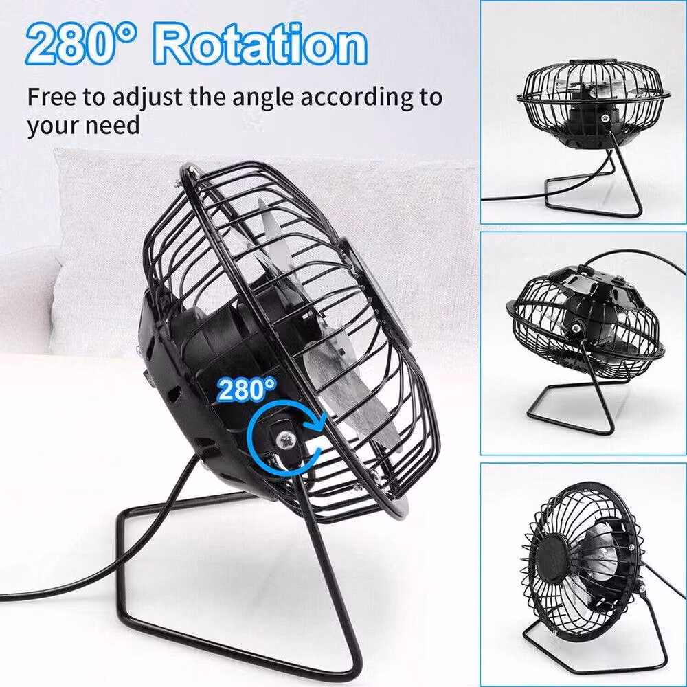 SPETLEK Solar Powered USB Rechargeable Portable Desk Fan in Black – 2