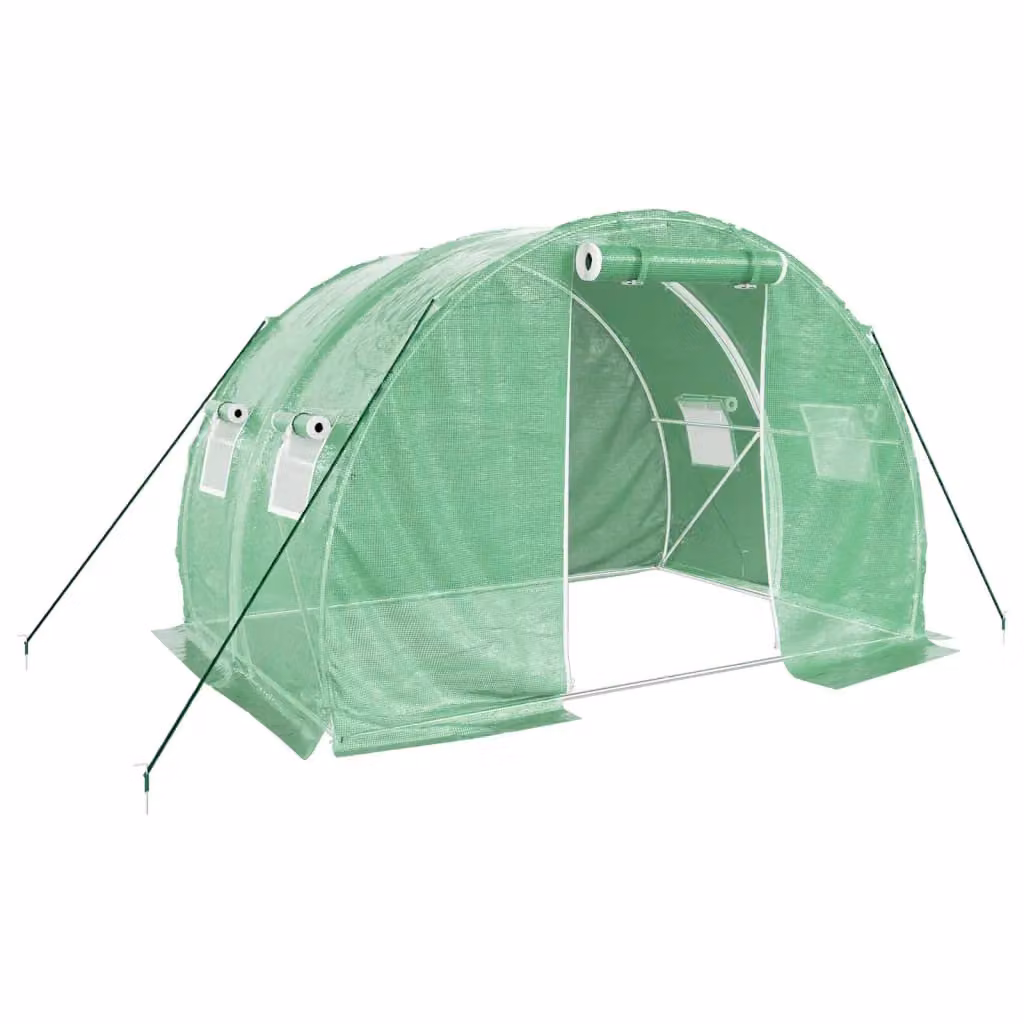 Berkfield Home Freestanding Greenhouse with Steel Frame and Plastic Windows, Green, W/D/H: 3 x 2 x 2 m – 2